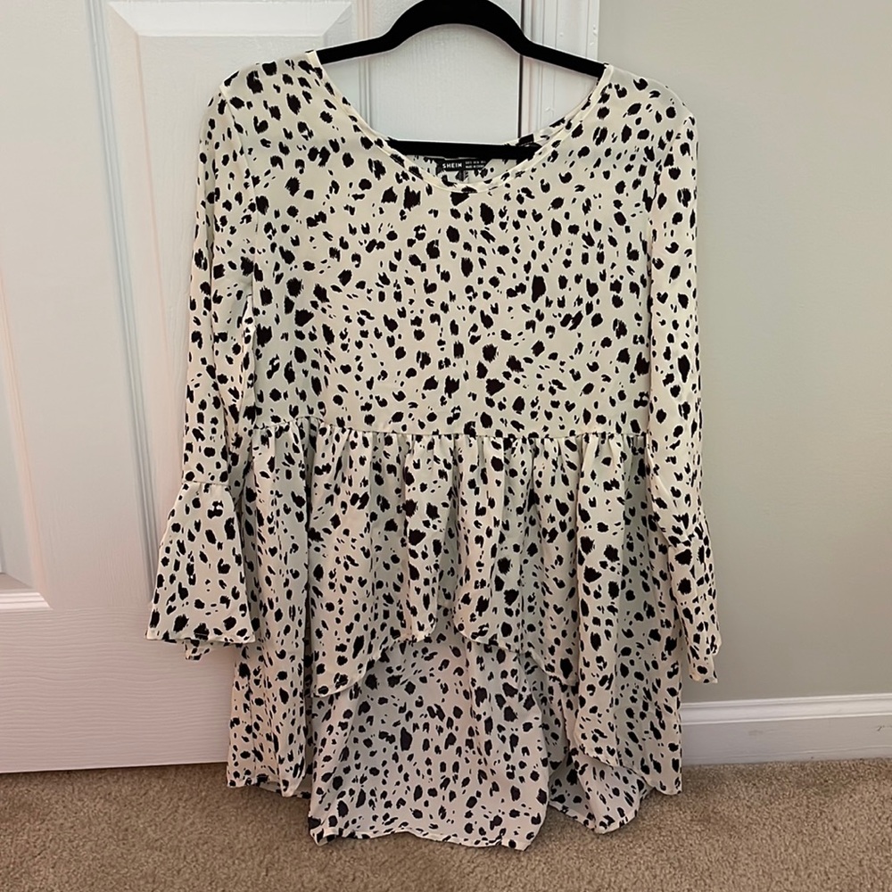 Shein All Over Print Peplum Blouse